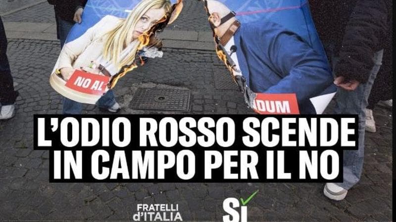 Foto bruciate di Meloni e Nordio, condanna bipartisan. Anm: “Abbassare i toni”. Ma FdI: “Odio rosso”